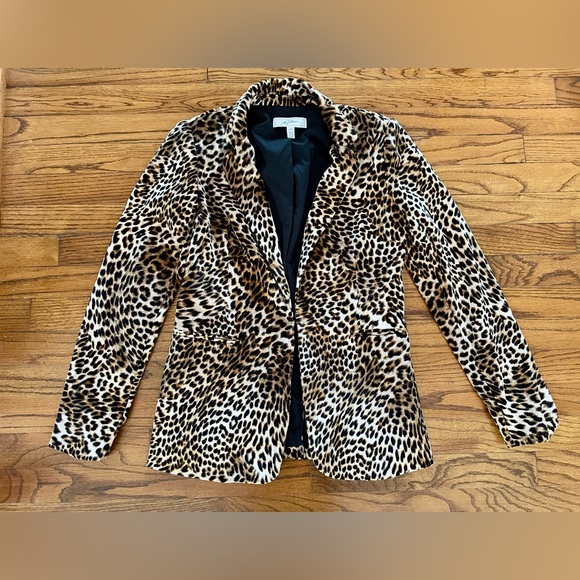 Libby Edelman Velvet Leopard Print Blazer Jacket Women’s XS - Picture 2 of 8